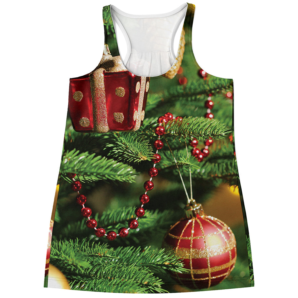 Xmas Tree Print Women's Racerback Tank Top