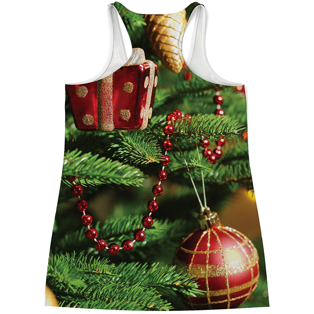 Xmas Tree Print Women's Racerback Tank Top
