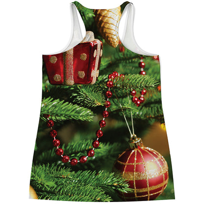 Xmas Tree Print Women's Racerback Tank Top
