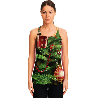Xmas Tree Print Women's Racerback Tank Top