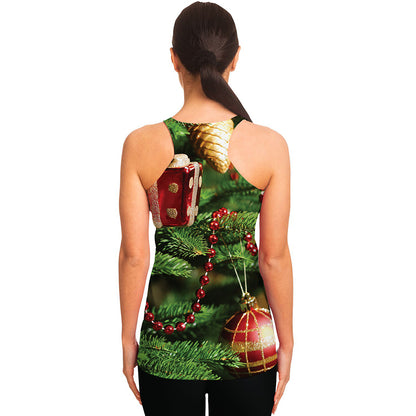 Xmas Tree Print Women's Racerback Tank Top
