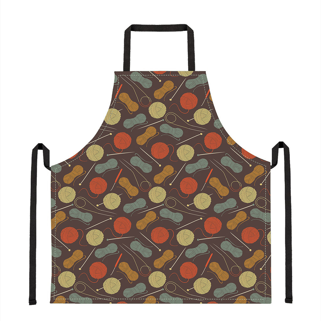 Yarn And Needle Pattern Print Apron