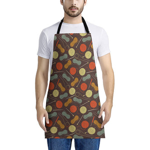 Yarn And Needle Pattern Print Apron