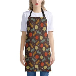 Yarn And Needle Pattern Print Apron