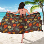 Yarn And Needle Pattern Print Beach Sarong Wrap