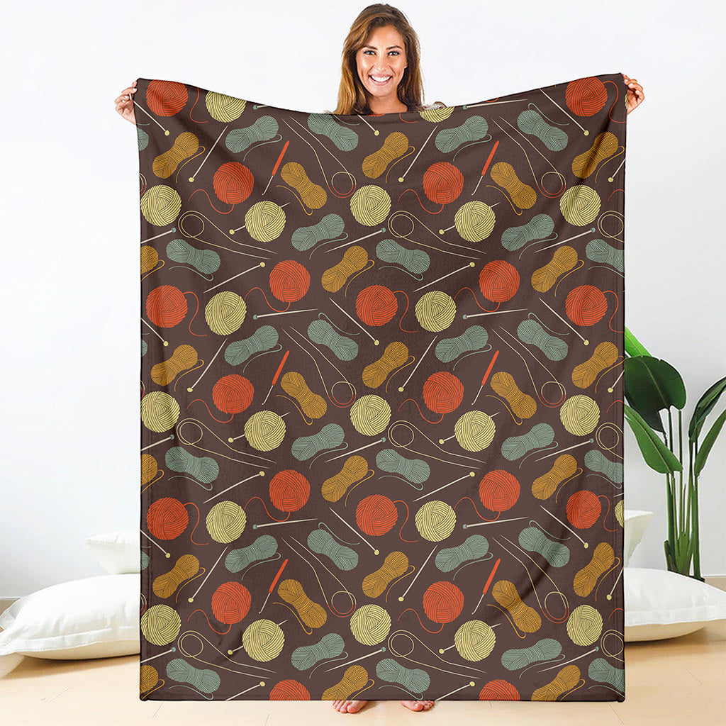 Yarn And Needle Pattern Print Blanket