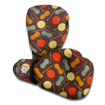 Yarn And Needle Pattern Print Boxing Gloves
