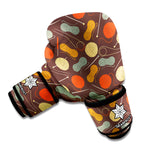 Yarn And Needle Pattern Print Boxing Gloves