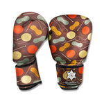 Yarn And Needle Pattern Print Boxing Gloves