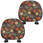 Yarn And Needle Pattern Print Car Headrest Covers