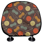 Yarn And Needle Pattern Print Car Headrest Covers