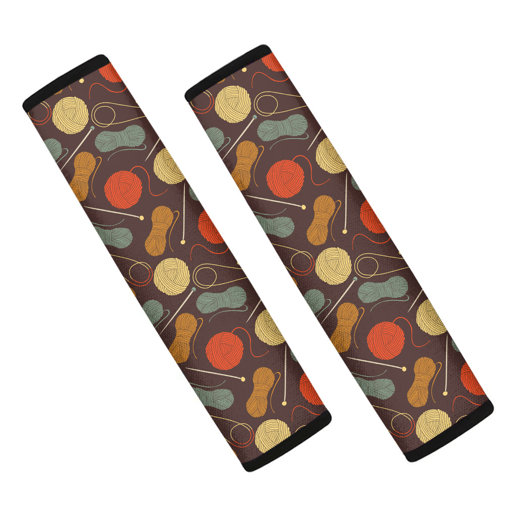Yarn And Needle Pattern Print Car Seat Belt Covers
