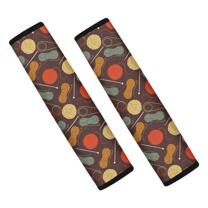 Yarn And Needle Pattern Print Car Seat Belt Covers
