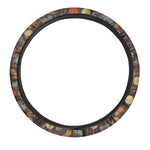 Yarn And Needle Pattern Print Car Steering Wheel Cover