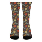 Yarn And Needle Pattern Print Crew Socks