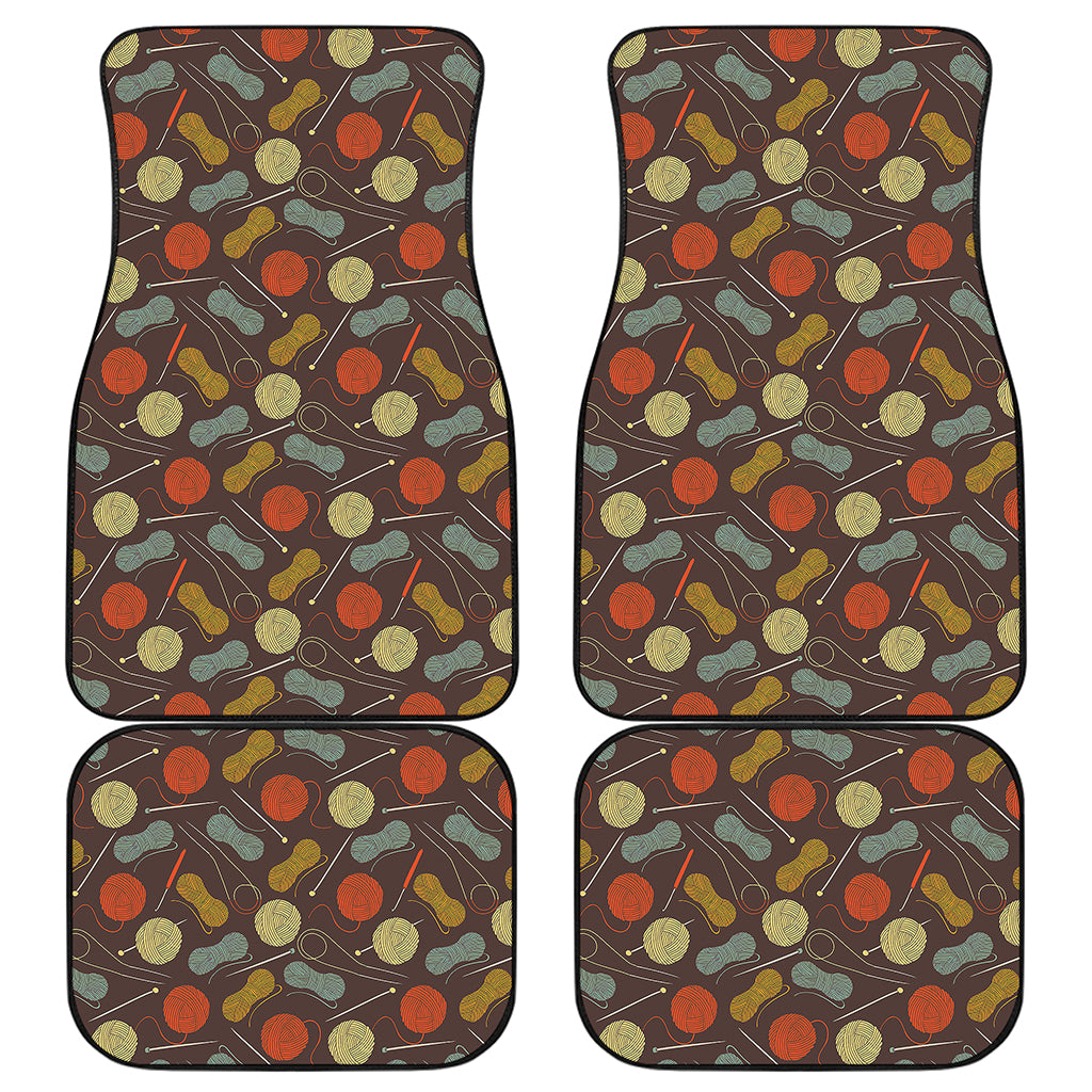 Yarn And Needle Pattern Print Front and Back Car Floor Mats