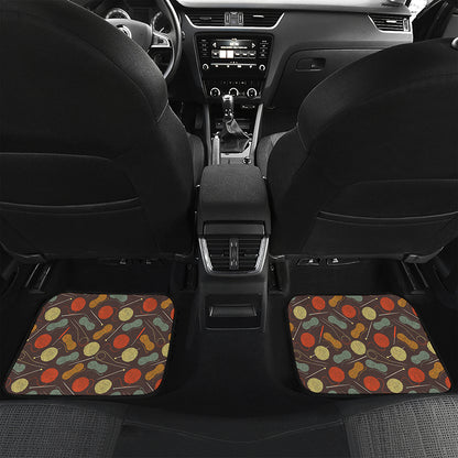 Yarn And Needle Pattern Print Front and Back Car Floor Mats