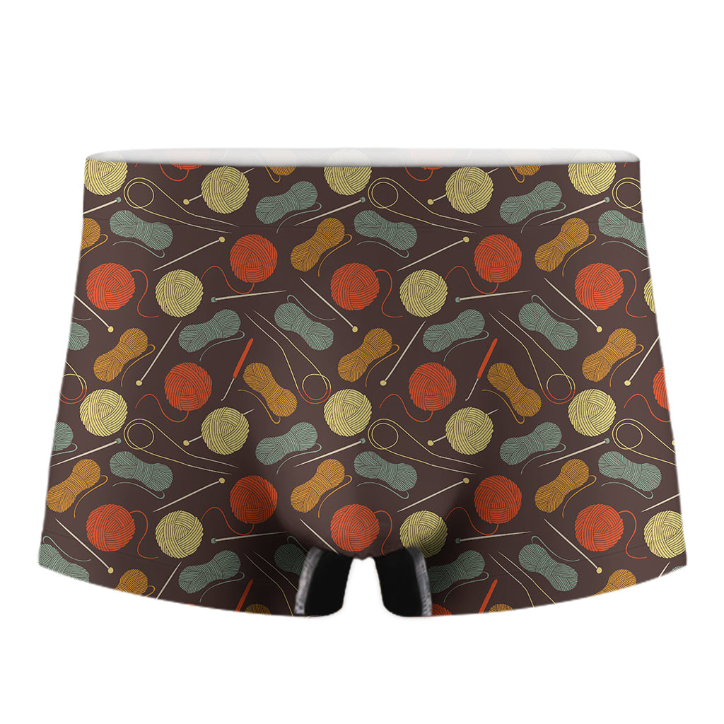 Yarn And Needle Pattern Print Men's Boxer Briefs