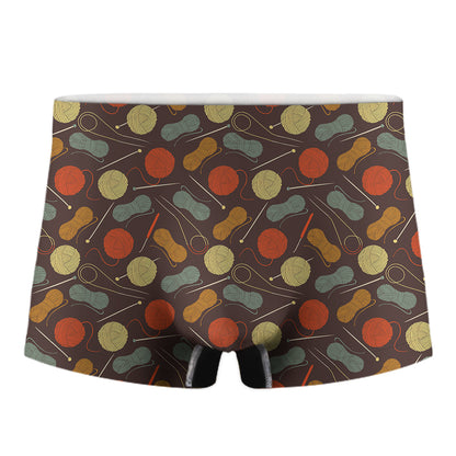 Yarn And Needle Pattern Print Men's Boxer Briefs
