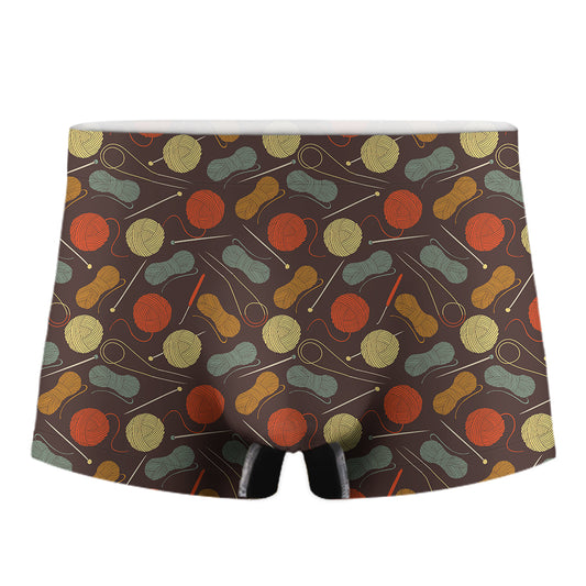 Yarn And Needle Pattern Print Men's Boxer Briefs