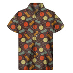 Yarn And Needle Pattern Print Men's Short Sleeve Shirt