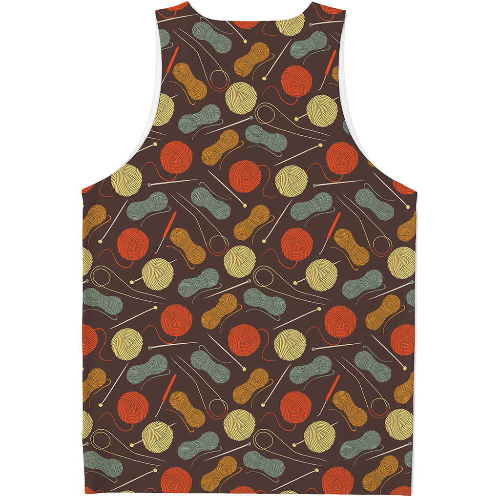 Yarn And Needle Pattern Print Men's Tank Top