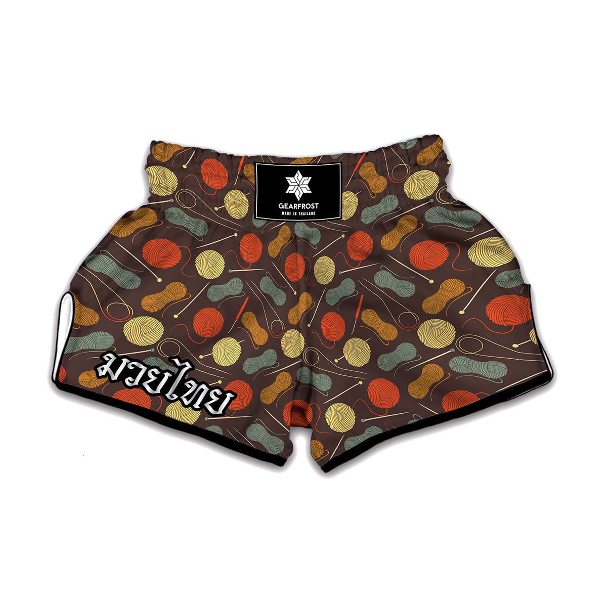 Yarn And Needle Pattern Print Muay Thai Boxing Shorts
