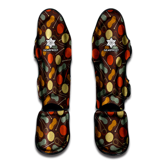 Yarn And Needle Pattern Print Muay Thai Shin Guard