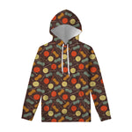 Yarn And Needle Pattern Print Pullover Hoodie