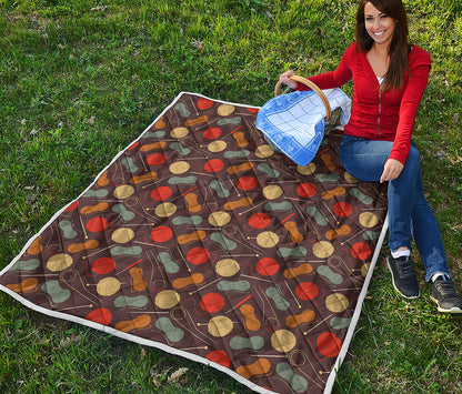 Yarn And Needle Pattern Print Quilt