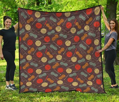 Yarn And Needle Pattern Print Quilt