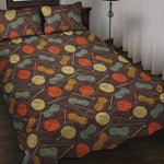 Yarn And Needle Pattern Print Quilt Bed Set