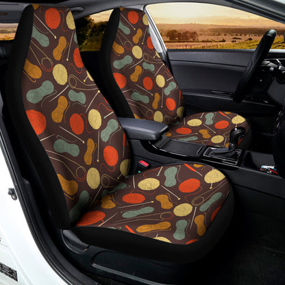 Yarn And Needle Pattern Print Universal Fit Car Seat Covers
