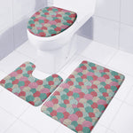 Yarn Balls Pattern Print 3 Piece Bath Mat Set
