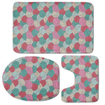 Yarn Balls Pattern Print 3 Piece Bath Mat Set