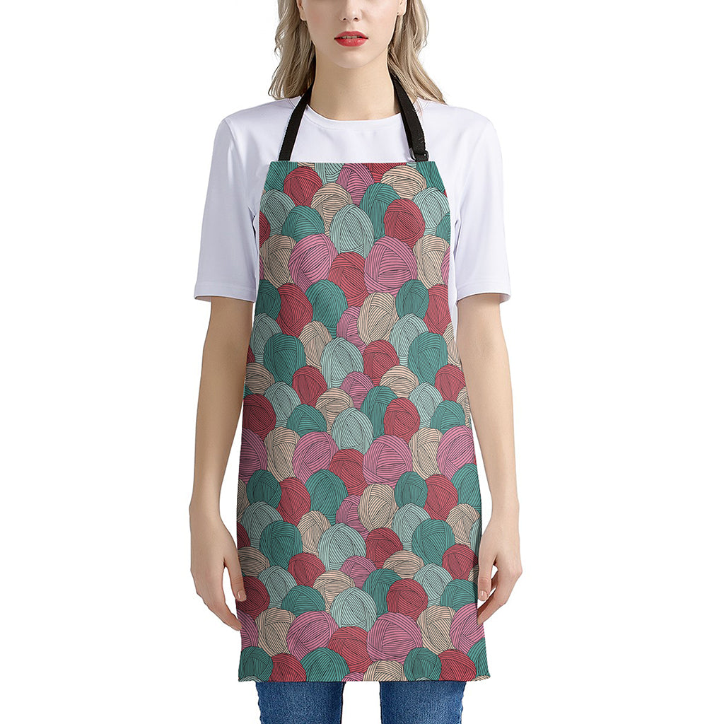 Yarn Balls Pattern Print Apron