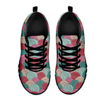 Yarn Balls Pattern Print Black Sneakers
