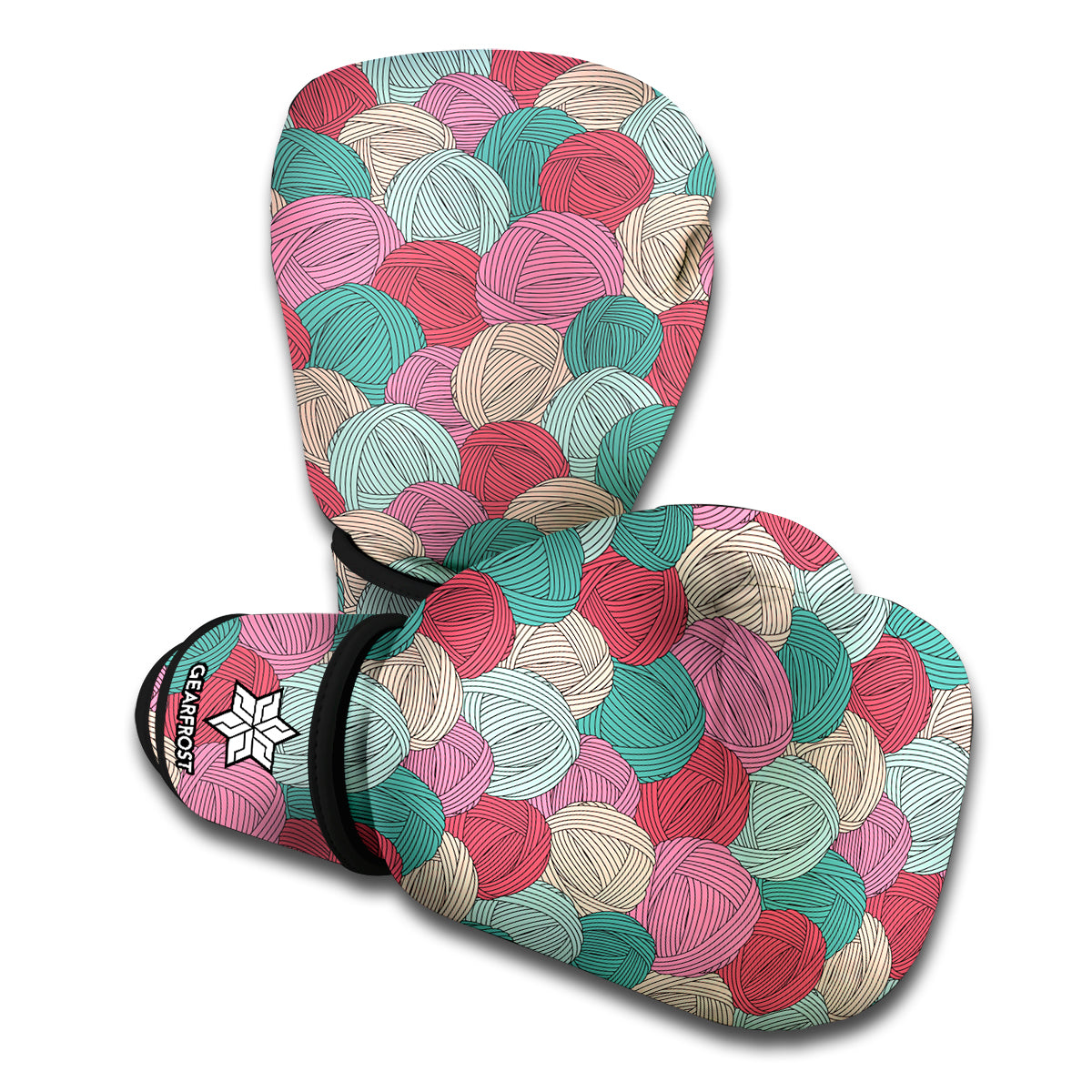Yarn Balls Pattern Print Boxing Gloves