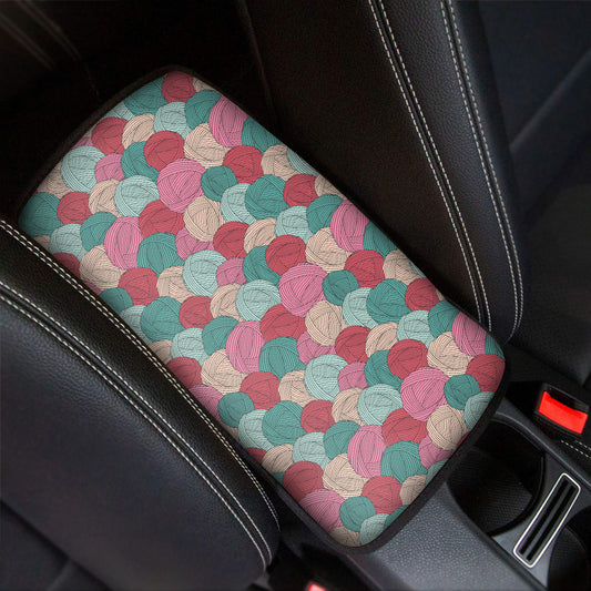 Yarn Balls Pattern Print Car Center Console Cover