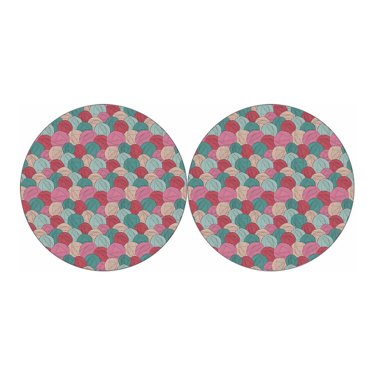 Yarn Balls Pattern Print Car Coasters