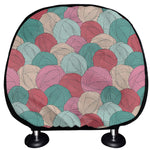 Yarn Balls Pattern Print Car Headrest Covers