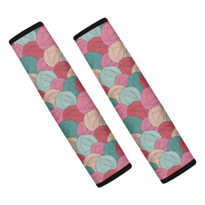 Yarn Balls Pattern Print Car Seat Belt Covers