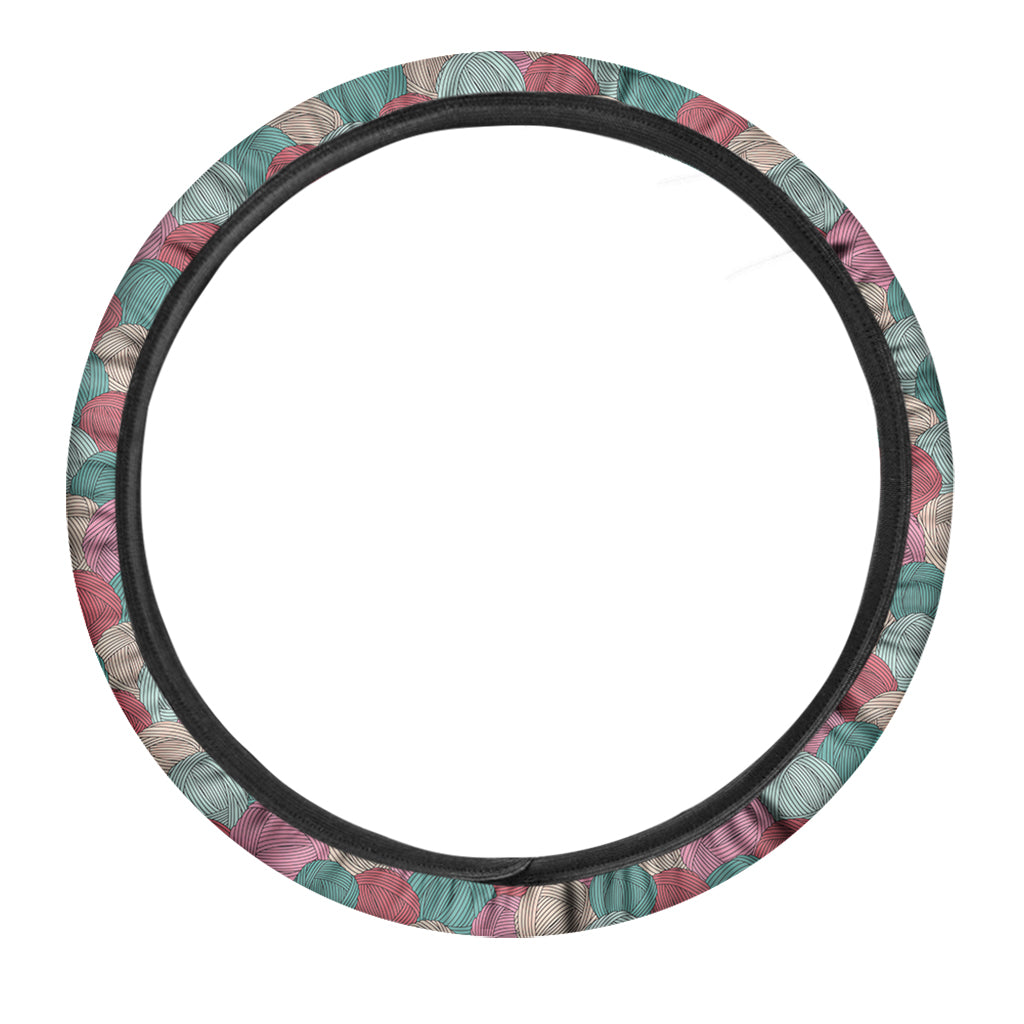 Yarn Balls Pattern Print Car Steering Wheel Cover