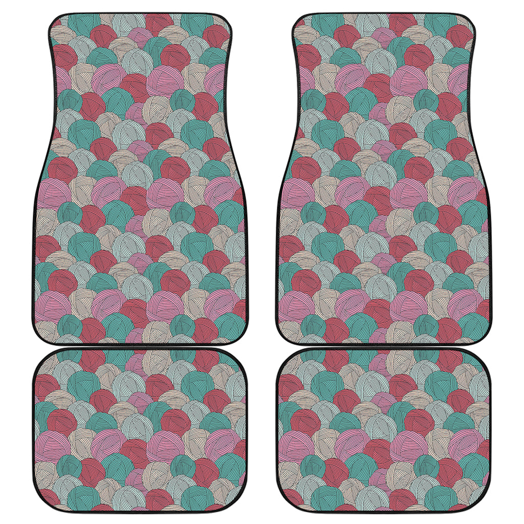 Yarn Balls Pattern Print Front and Back Car Floor Mats