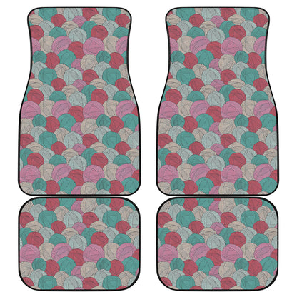 Yarn Balls Pattern Print Front and Back Car Floor Mats
