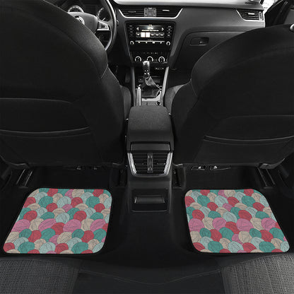 Yarn Balls Pattern Print Front and Back Car Floor Mats