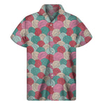 Yarn Balls Pattern Print Men's Short Sleeve Shirt
