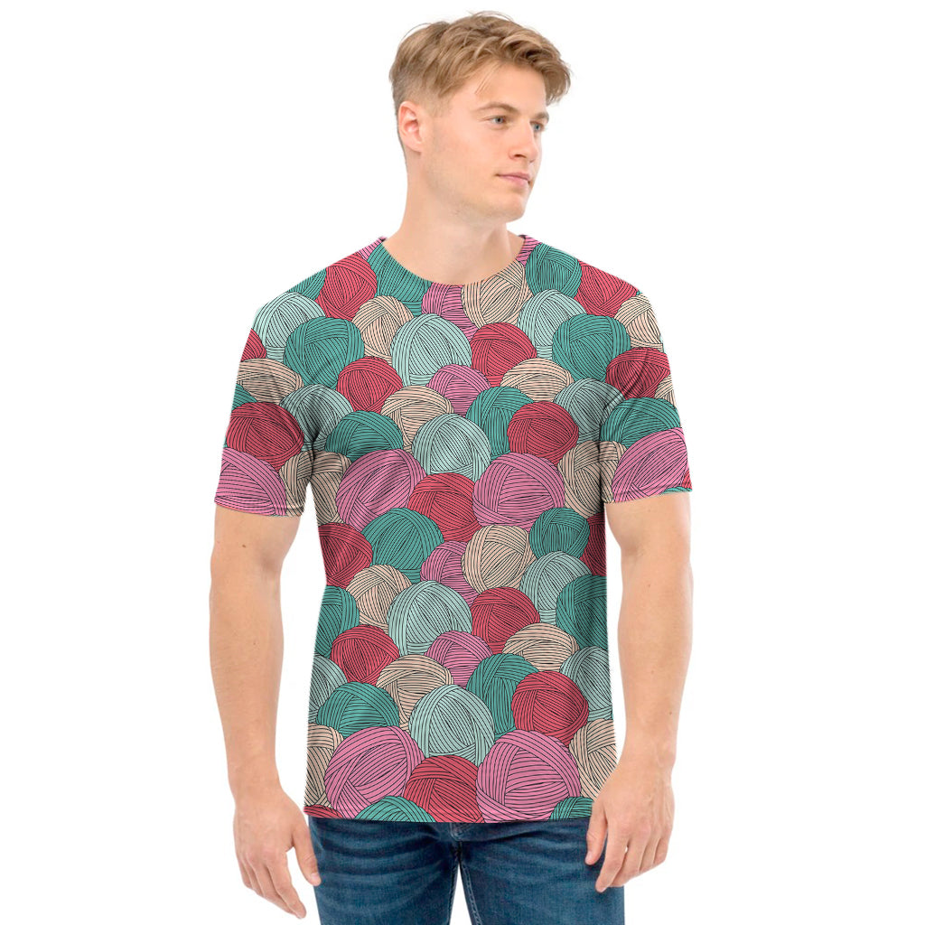 Yarn Balls Pattern Print Men's T-Shirt