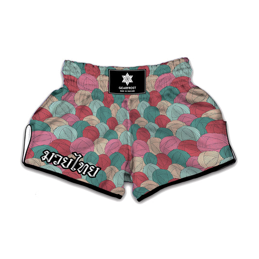 Yarn Balls Pattern Print Muay Thai Boxing Shorts