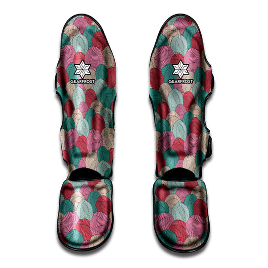 Yarn Balls Pattern Print Muay Thai Shin Guard